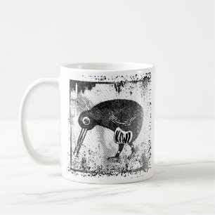 Kiwi-Vogel schwarz-weiß Kaffeetasse