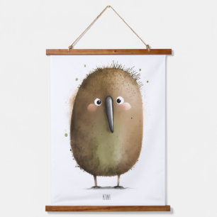 Kiwi Wandteppich Mit Holzrahmen