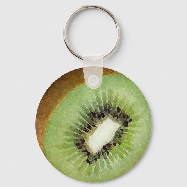 Kiwi Watercolor - Schlüsselkette Schlüsselanhänger (Vorderseite)
