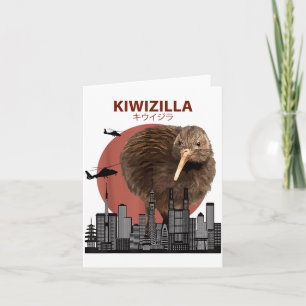 Kiwizilla Lustiger Kiwi _ Neuseeland-Vogelliebhabe Karte