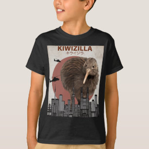 Kiwizilla Lustiger Kiwi Neuseeland-Vogelliebhaber- T-Shirt