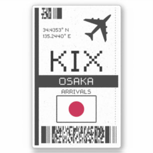 KIX Osaka Boarding Pass - Japan Aufkleber