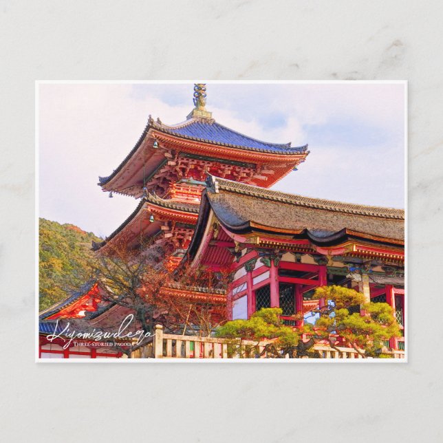 Kiyomizu-dera (Three-storied pagoda) Postkarte (Vorderseite)