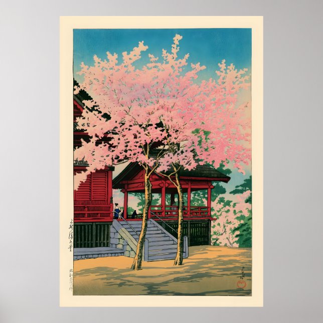 Kiyomizu Hall Ueno von Kawase Hasui Poster (Vorne)
