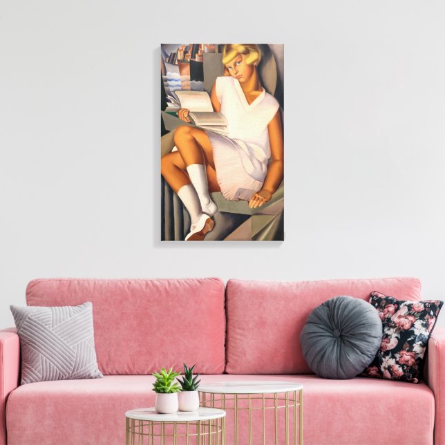 Kizette en Rose | Tamara de Lempicka | Leinwanddruck (Insitu (Wohnzimmer))