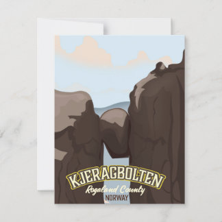 kjeragbolten norwegisches Reiseplakat.