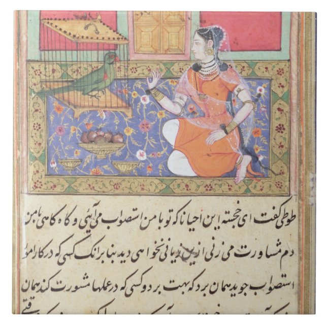 Kjujista, die Ehefrau des Kaufmannes, sprechend Fliese (Vorderseite)