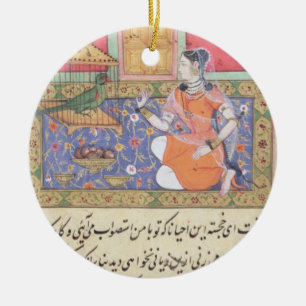 Kjujista, die Ehefrau des Kaufmannes, sprechend Keramikornament