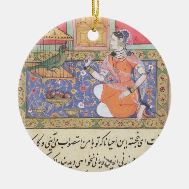 Kjujista, die Ehefrau des Kaufmannes, sprechend Keramikornament (Vorne)