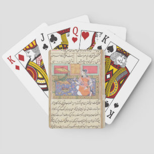 Kjujista, die Ehefrau des Kaufmannes, sprechend Spielkarten