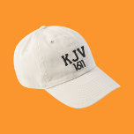 KJV 1611 Schwarz-Weiß-Baseballhut Bestickte Baseballkappe<br><div class="desc">Eine einfache und doch tief greifende Erklärung Ihrer Liebe der bewahrten KJV 1611 King James Bible. Schwarz und Weiß.</div>