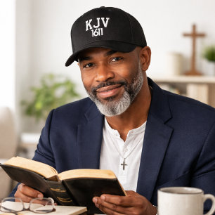 KJV 1611 Schwarz-Weiße Baseballkappe Bestickte Baseballkappe