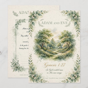 KJV Bibel-Adam und Eva Bibel Charakter Studienkart Mitteilungskarte
