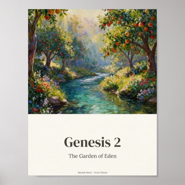 KJV Bibel-Garten von Eden Kunst  Poster (Vorne)