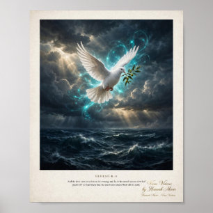 KJV Bibel - Hoffnung nach dem Sturm Genesis 8:11 T Poster