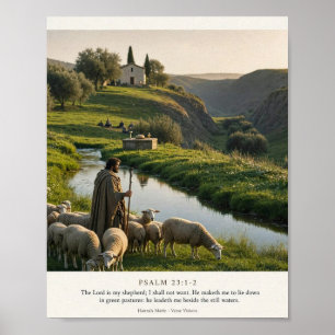KJV Bibel-Psalm 23:1-2 Der Herr ist mein Hirte Poster