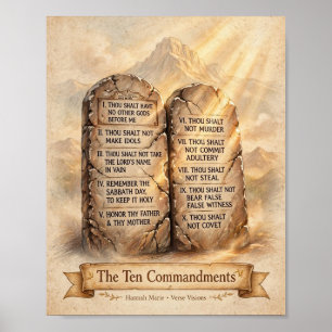 KJV-Bibel Zehn Gebote Klassische Steintafel Poster