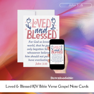 KJV Bible Verse Gospel Note Card Love & gesegnet Einladung
