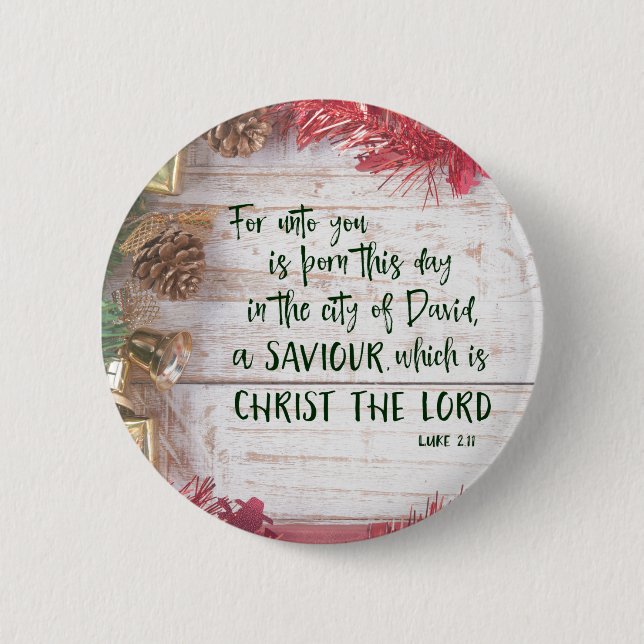 KJV Bible Verse Weihnachten Button (Vorderseite)