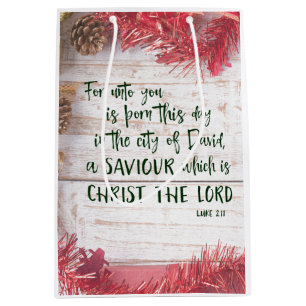 KJV Bible Verse Weihnachten Mittlere Geschenktüte