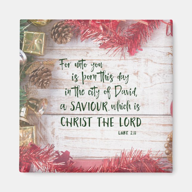 KJV Luke Bible Verse Weihnachten  Magnet (Vorne)