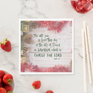 KJV Luke Bible Verse Weihnachten Serviette