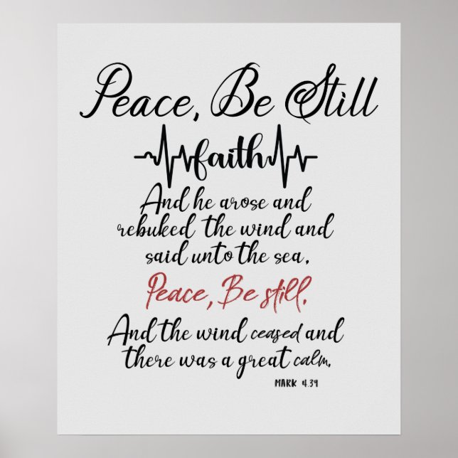 KJV Peace Be Still Scripting Poster (Vorne)