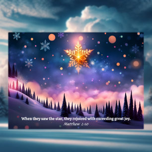 KJV Scripting Verse Christmas Star Christlich Feiertagskarte
