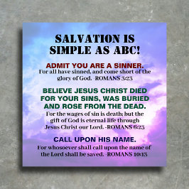 KJV Scripture Christian Salvation Gospel ABC Auto Magnet
