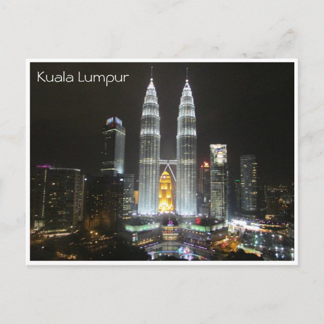 kl towers Nacht Postkarte (Vorderseite)