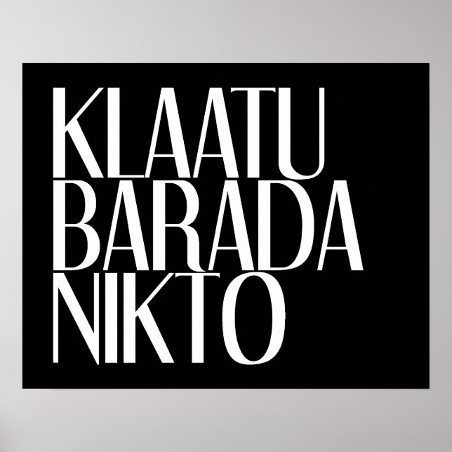 KLAATU BARADA NIKTO POSTER (Vorne)
