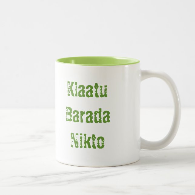 Klaatu Barada Nikto Zweifarbige Tasse (Rechts)