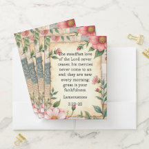 Klagelieder 3:22–23 Vintage-Blumendesign