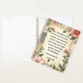 Klagelieder 3:22–23 Vintage-Blumendesign Planer