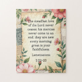 Klagelieder 3:22–23 Vintage-Blumendesign Puzzle