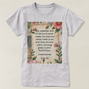 Klagelieder 3:22–23 Vintage-Blumendesign T-Shirt