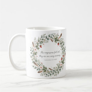 Klagelieder 3 22 KJV Hahn-Feder-Kranz Glaube Kaffeetasse