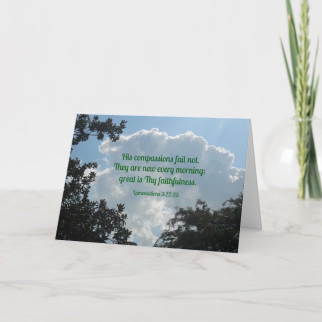 Klagen 3:22-23 Seine Mitgefühle versagte nicht... Karte (Vorderseite)