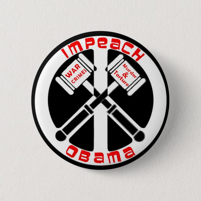 Klagen Sie Obama an Button (Vorderseite)