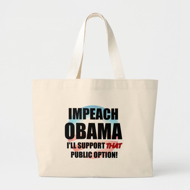 Klagen Sie Obama an Jumbo Stoffbeutel (Vorne)