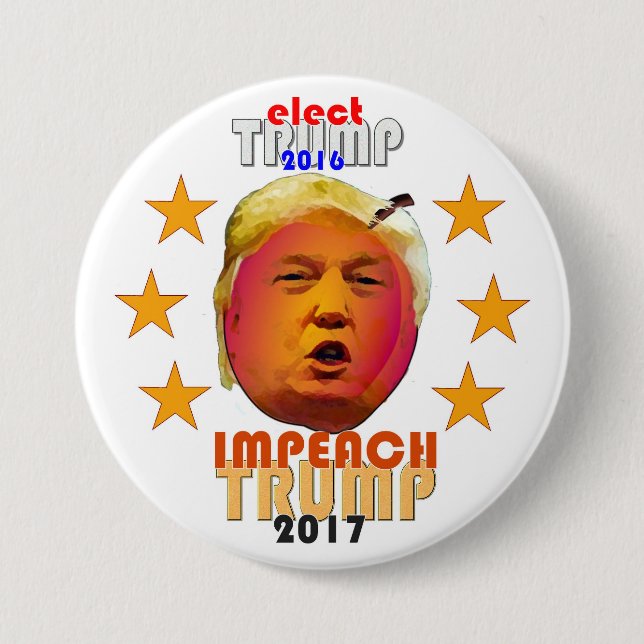 Klagen Sie Trumpf an Button (Vorderseite)