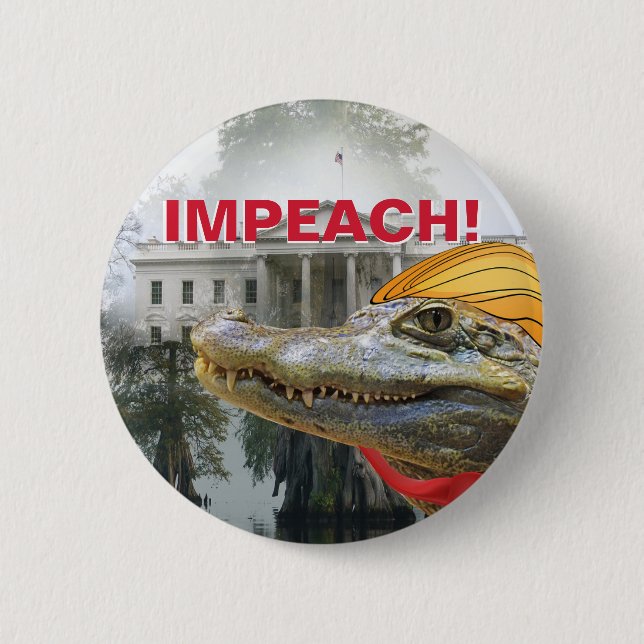 KLAGEN SIE TRUMPF AN! das Haus-Sumpf-Trumpf-Reptil Button (Vorderseite)