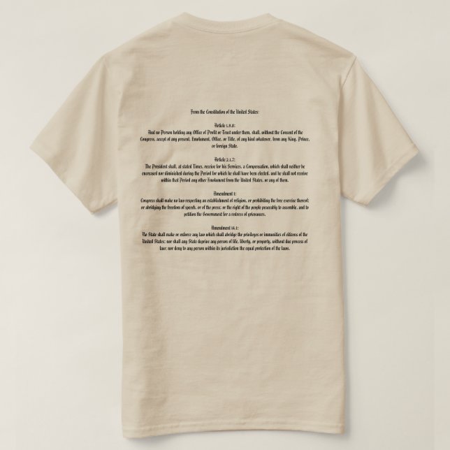Klagen Sie Trumpf-Konstitutions-T - Shirt an (Design Rückseite)