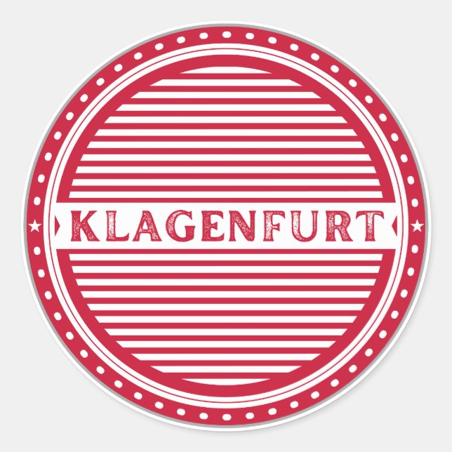 Klagenfurt City Pride Emblem – Austria Identity Runder Aufkleber (Vorderseite)