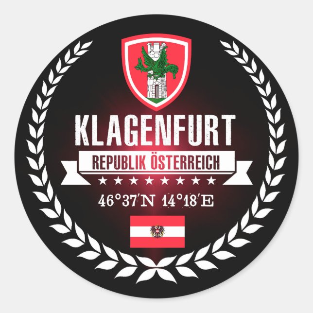 Klagenfurt Runder Aufkleber (Vorderseite)