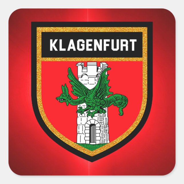 Klagenfurter Flagge Quadratischer Aufkleber (Vorderseite)