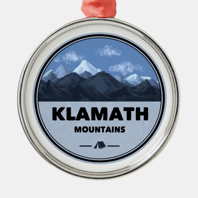 Klamath Mountains California Oregon Camping Ornament Aus Metall (Vorne)