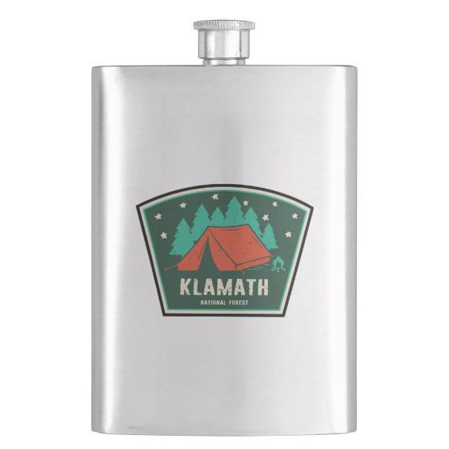 Klamath National Forest Camping Flachmann (Vorderseite)