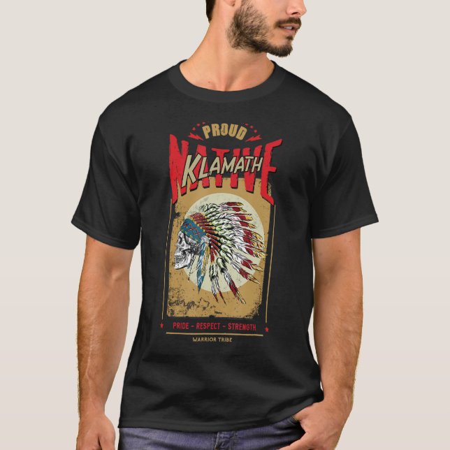 Klamath Native Amerikanische Ureinwohner Warrior S T-Shirt (Vorderseite)