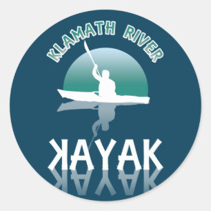 Klamath River California - Kayak Runder Aufkleber